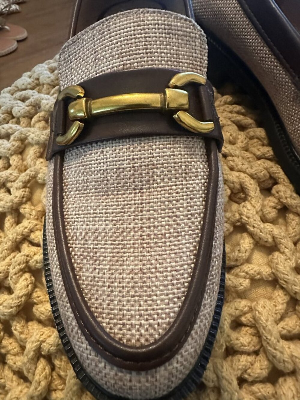Women's brown and tan loafers